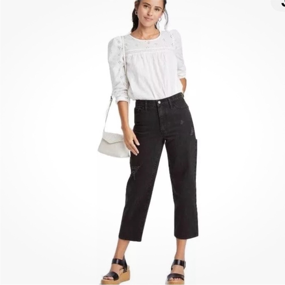 Universal Thread Black Straight Leg Vintage Stretch Denim